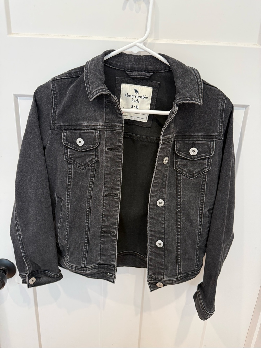 abercrombie kids Charcoal Black Denim Jacket